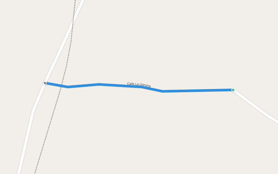 Calle La Llorona walking route map in Cárdenas