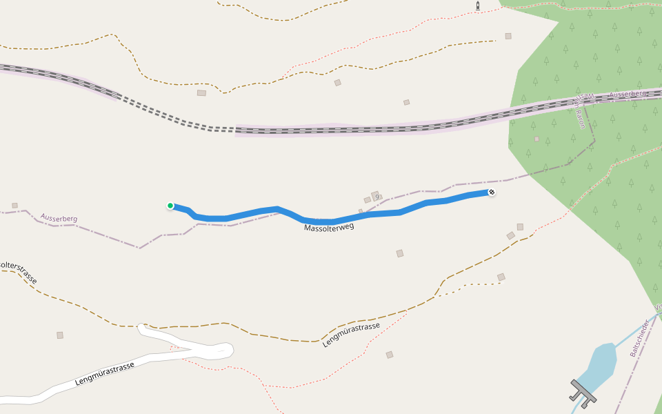 Massolterweg walking route map in Baltschieder