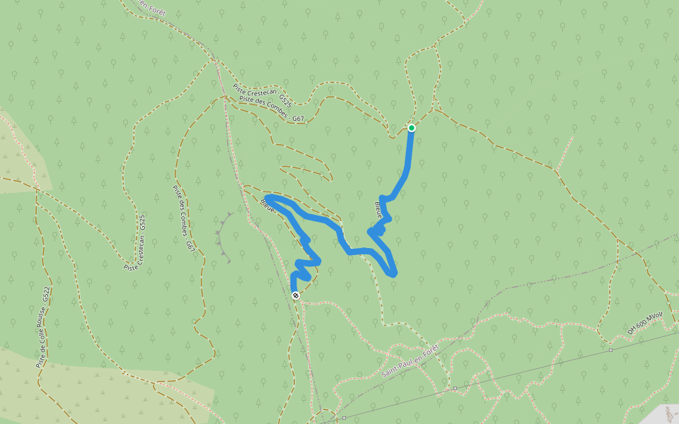 Bleue walking route map in Saint-Paul-en-Forêt