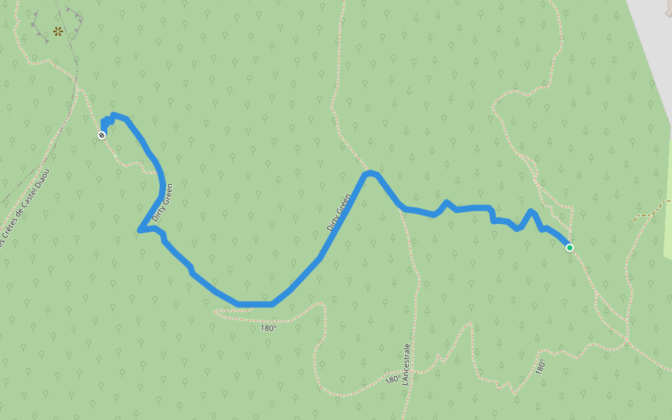 Dirty Green walking route map in Bagnols-en-Forêt