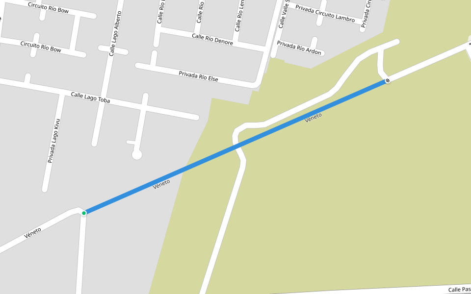 Véneto walking route map in Ojo de Agua