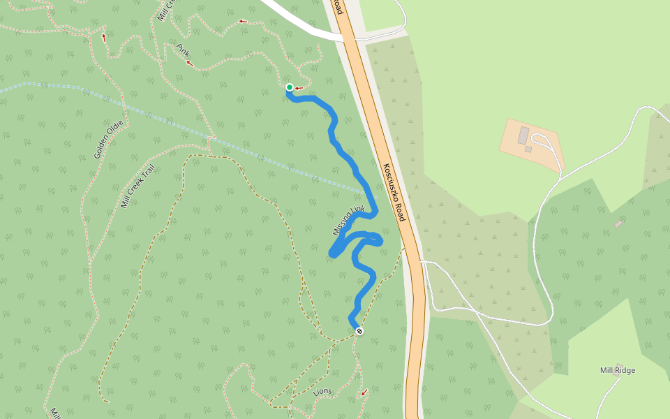 Missing Link walking route map in East Jindabyne