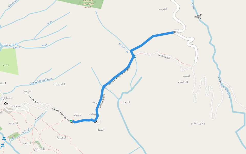 الجريدة بني علي walking route map in التعلي أعبوس