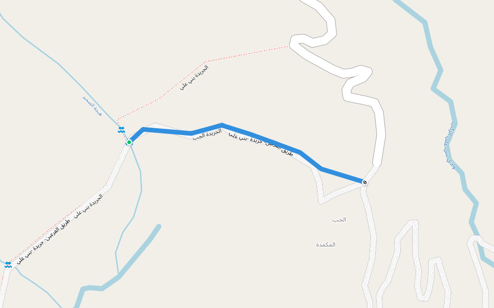 الجريدة الجب walking route map in التعلي أعبوس