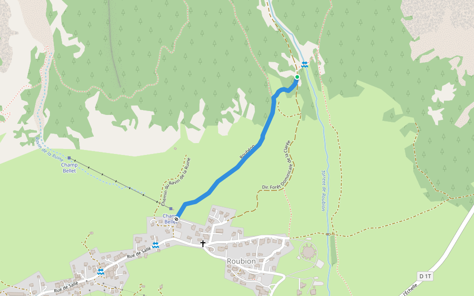 Roubéon walking route map in Névache