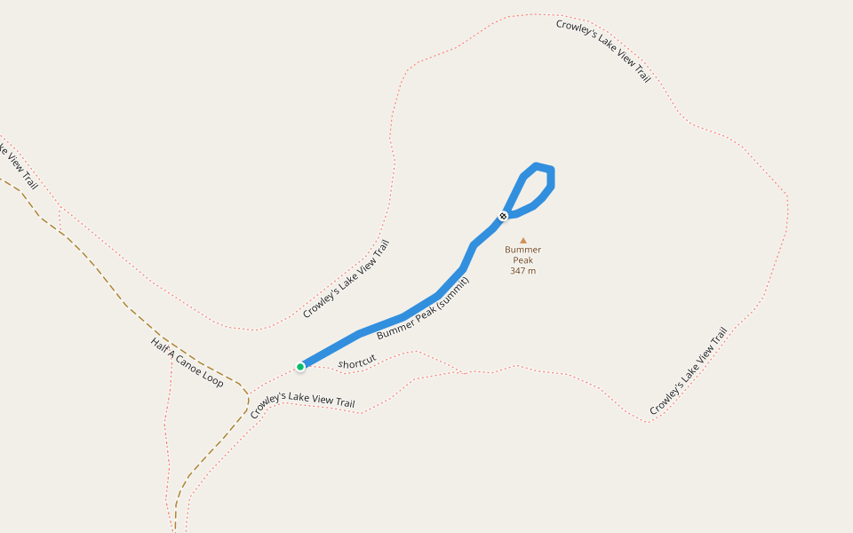 Bummer Peak (summit) walking route map in Geyserville