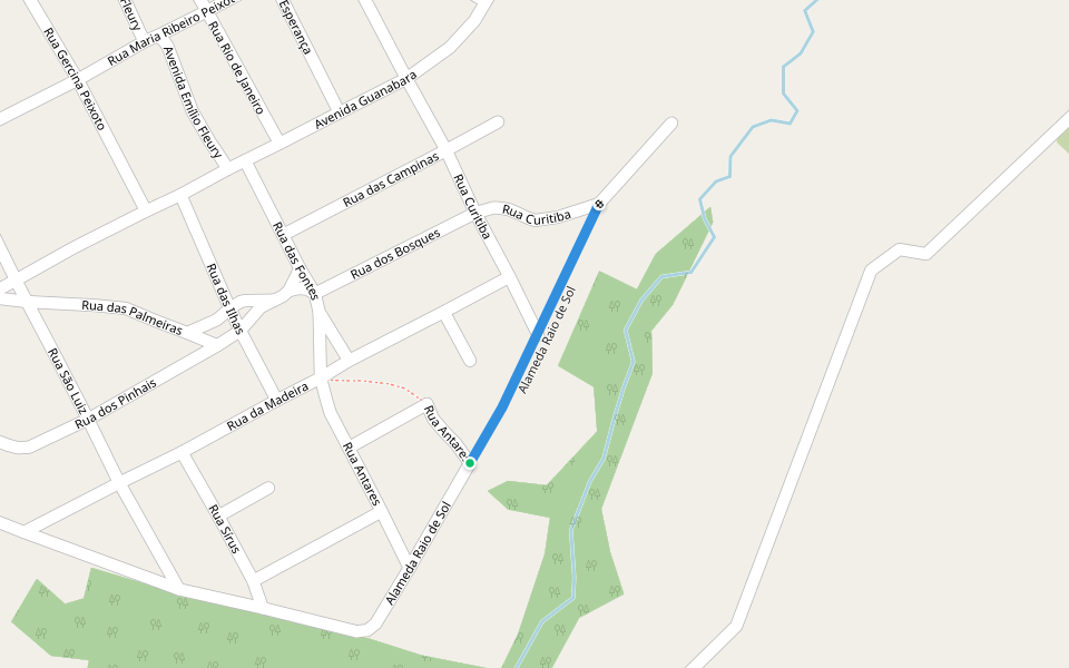 Alameda Raio de Sol walking route map in Aparecida de Goiânia