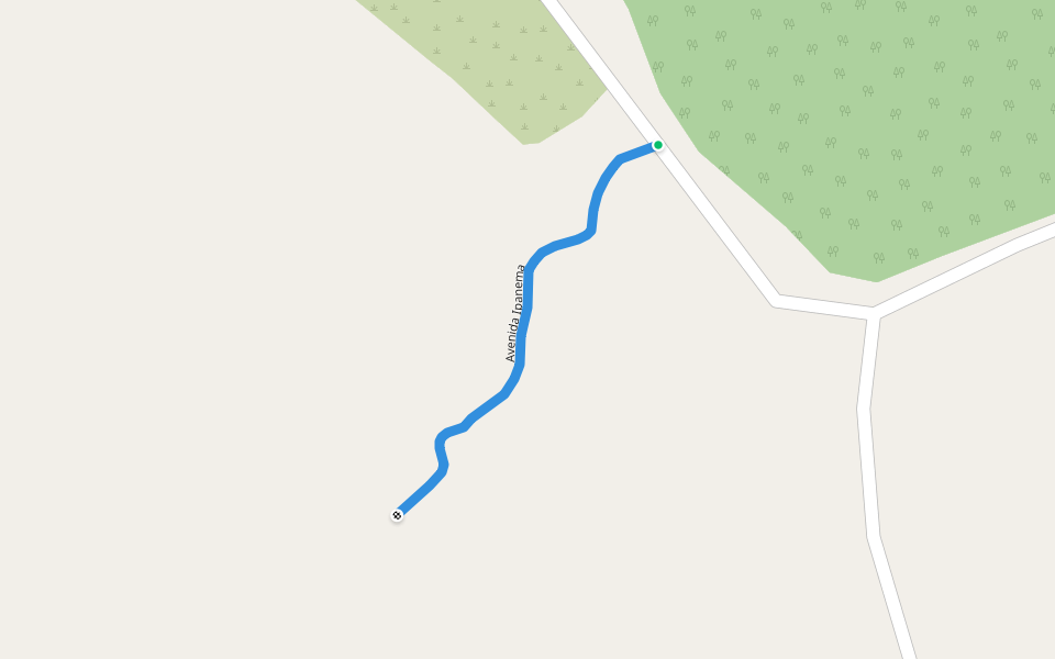 Avenida Ipanema walking route map in Aparecida de Goiânia