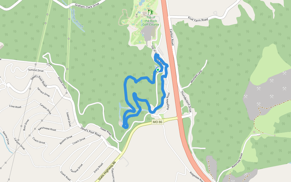 Lost Canyon Cave & Natural Trail walking route map in Ridgedale