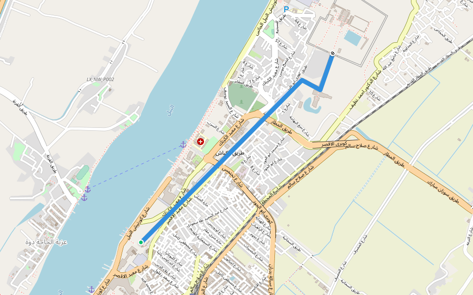 طريق الفينيق walking route map in Luxor