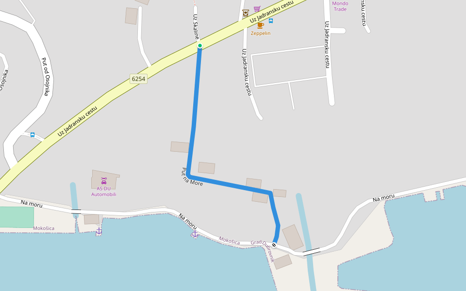 Put na More walking route map in Mokošica