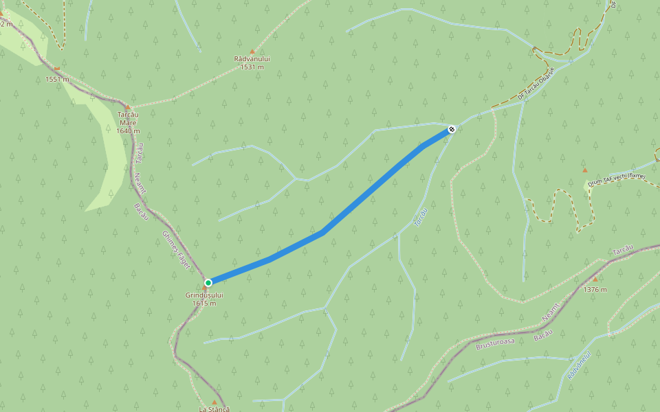 Banda I walking route map in Ardeluța