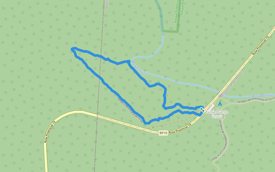 Sendero Malvinas Argentinas walking route map in Deseado