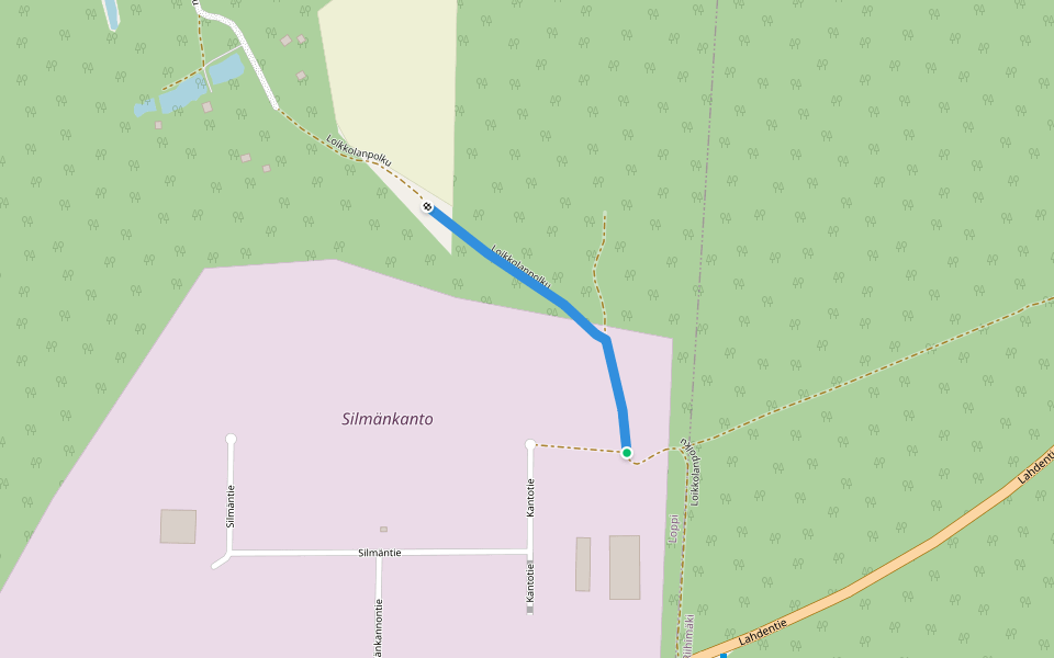 Loikkolanpolku walking route map in Hämeenlinna