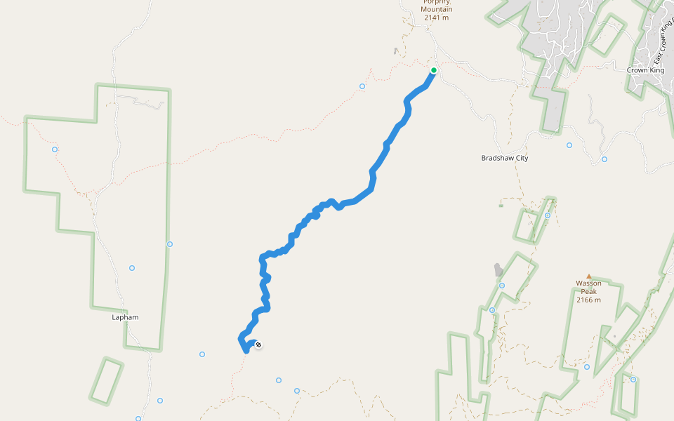 Minni walking route map in Crown King