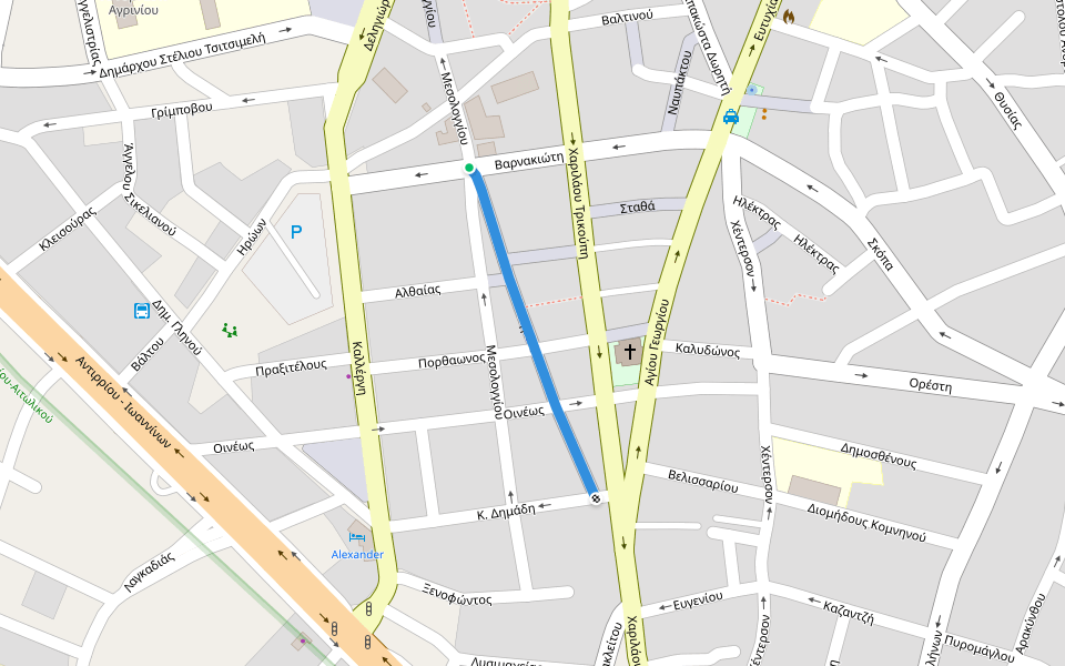 Αγρίου walking route map in Agrinio