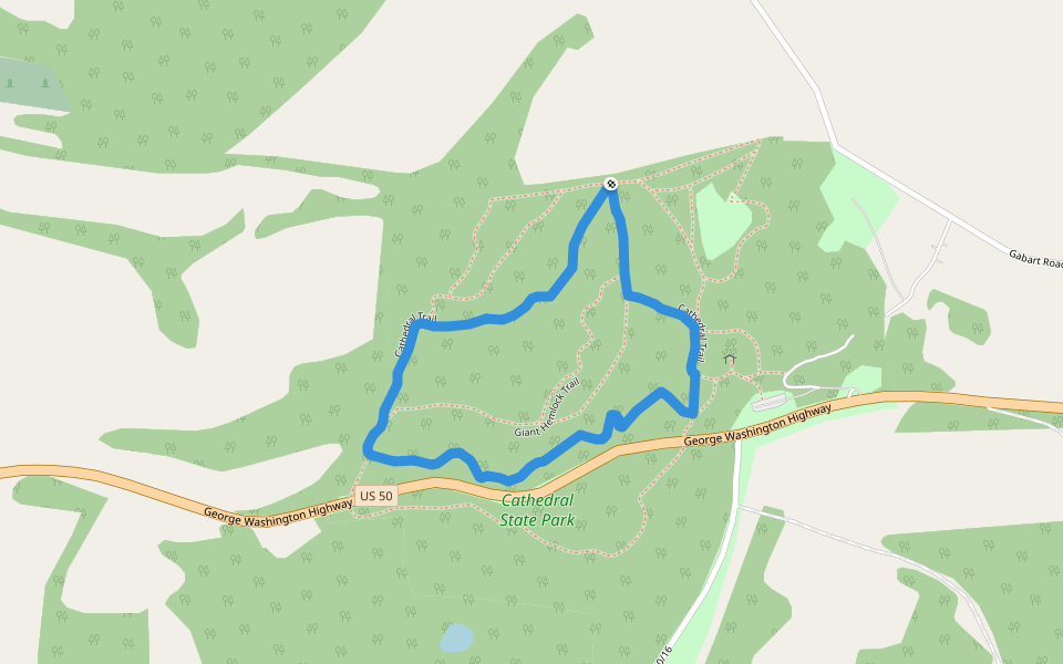 Cathedral Trail walking route map in Aurora