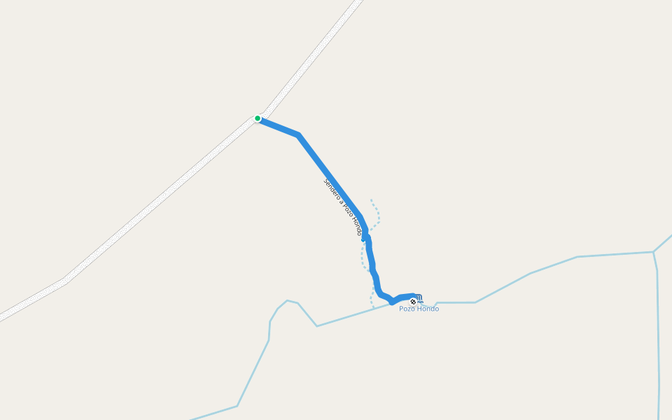 Sendero a Pozo Hondo walking route map in Tacuarembó