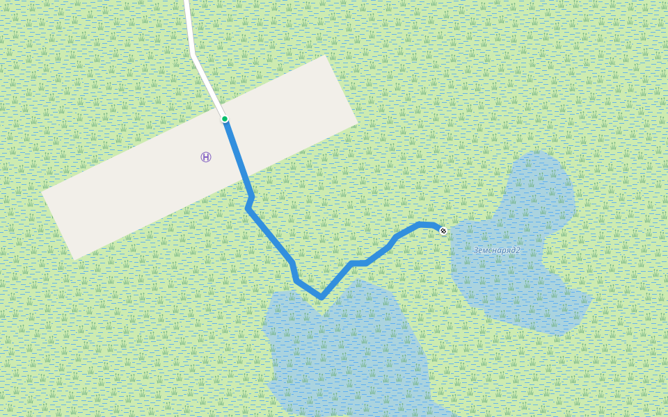 тропа к водоёму зем снаряд walking route map in Chemburka