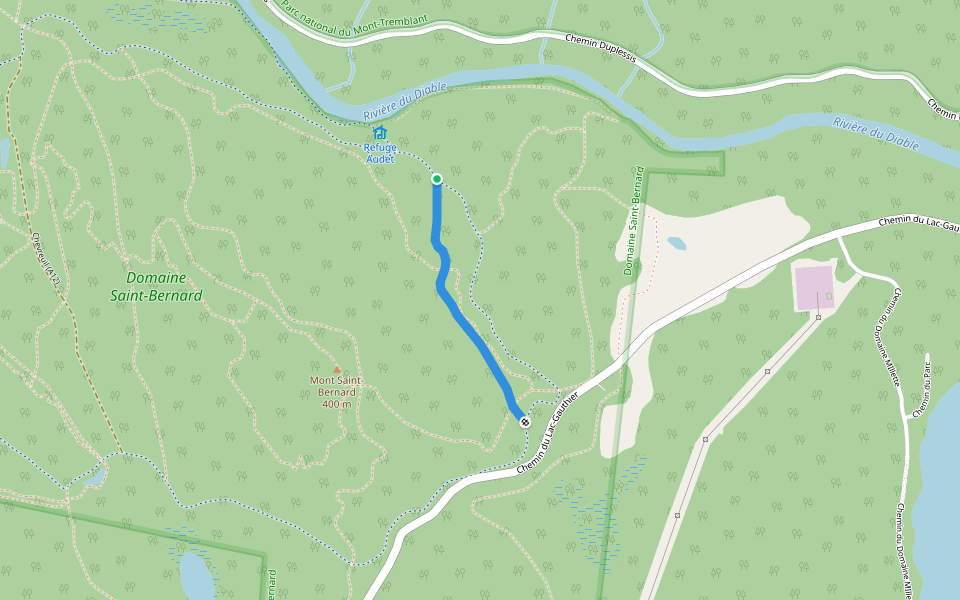 A13 / Lièvre walking route map in Lac-Supérieur