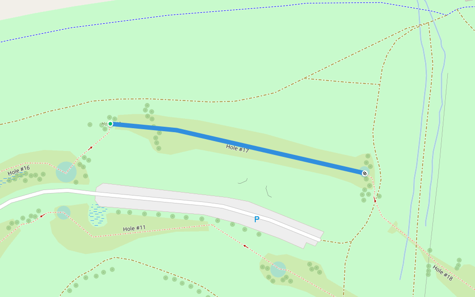 Hole #17 walking route map in New Hudson