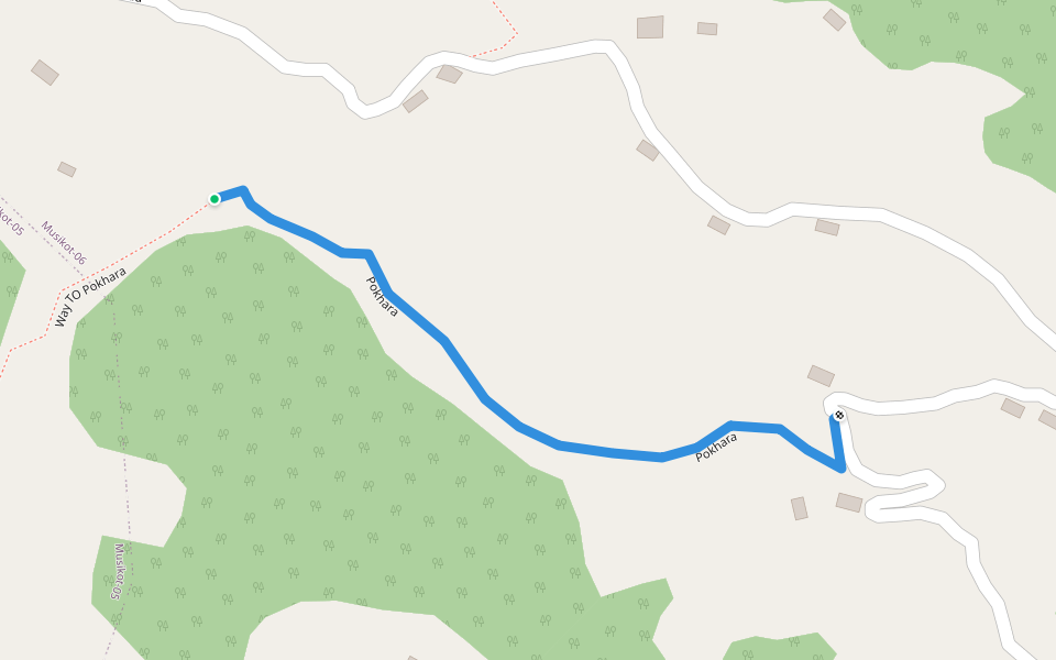 Pokhara walking route map in Musikot