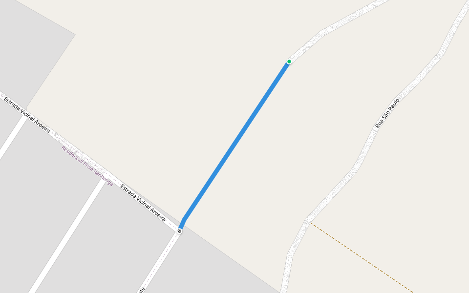 Estrada Vicinal Recife walking route map in Goiânia