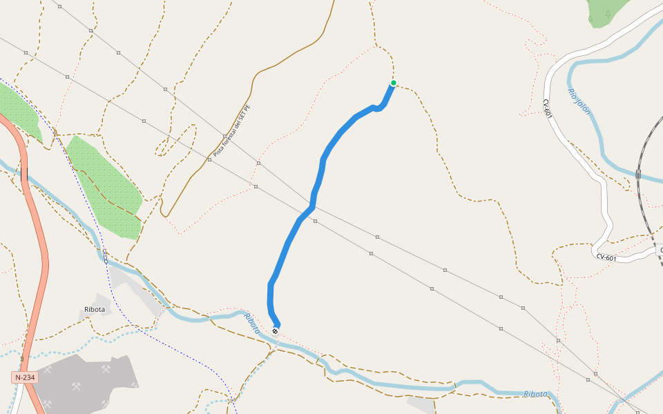 San Pedro - Via verde walking route map in Sabiñán