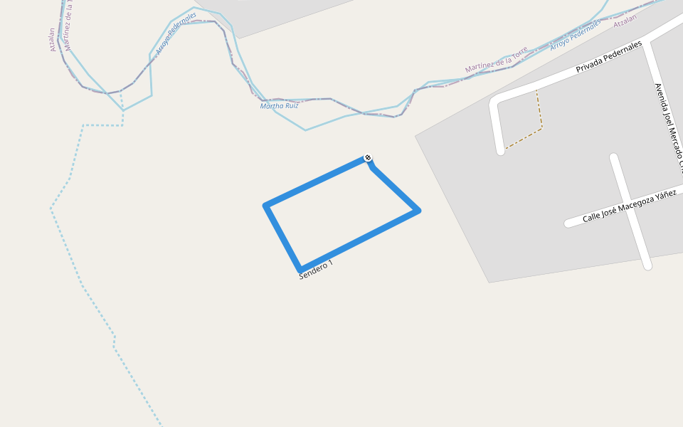 Sendero 1 walking route map in Independencia