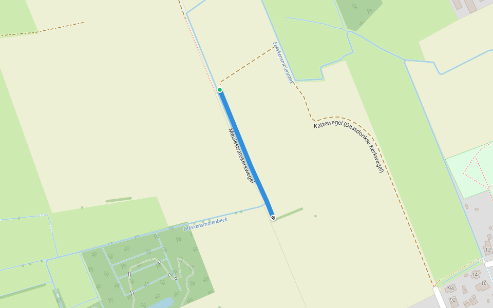 Meulestratekerkwegel walking route map in Evergem