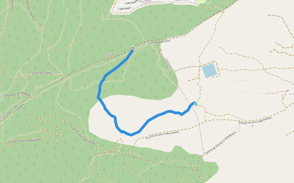 Senda del Bosquecillo walking route map in Sorzano