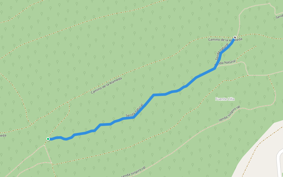 Senda natural walking route map in Sojuela