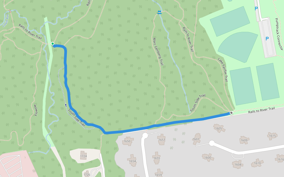 South Side Trail walking route map in Reston