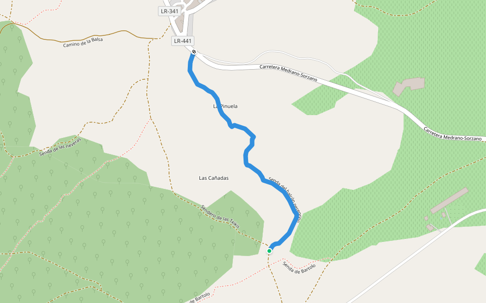 Senda del halcón peregrino walking route map in Sojuela