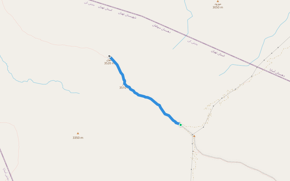 منار و گلوی walking route map in Laniz