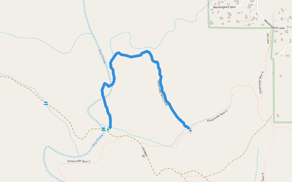 Elmerville Spur L Trail walking route map in Cornville