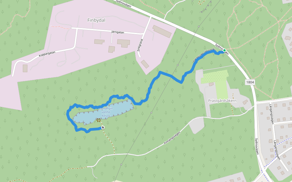 Harastigen Jänispolku walking route map in Parainen