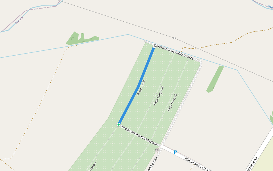 Aleja Azalii walking route map in Krosno