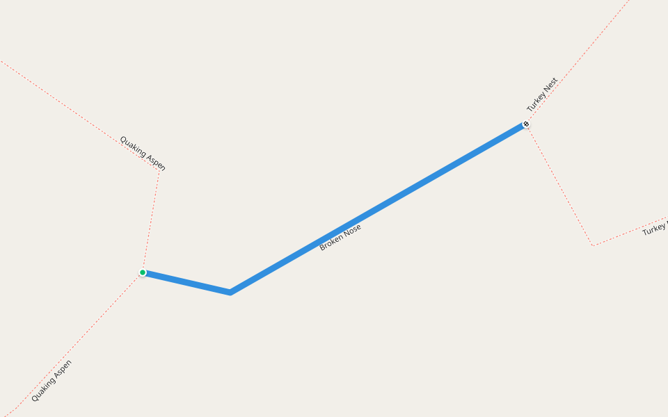 Broken Nose walking route map in McGaffey