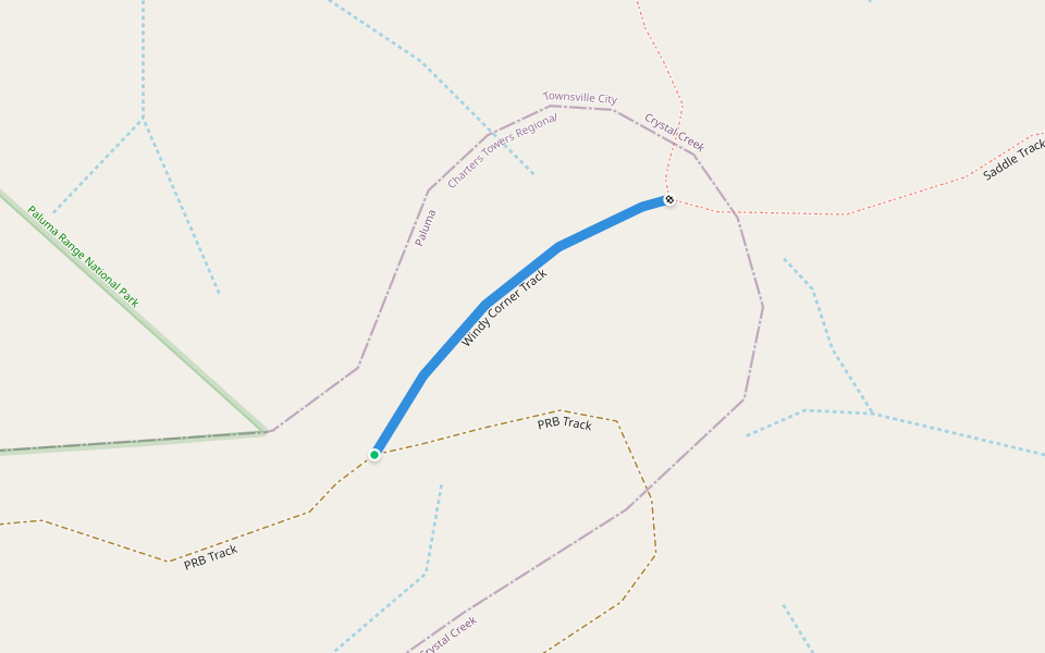 Windy Corner Track walking route map in Crystal Creek