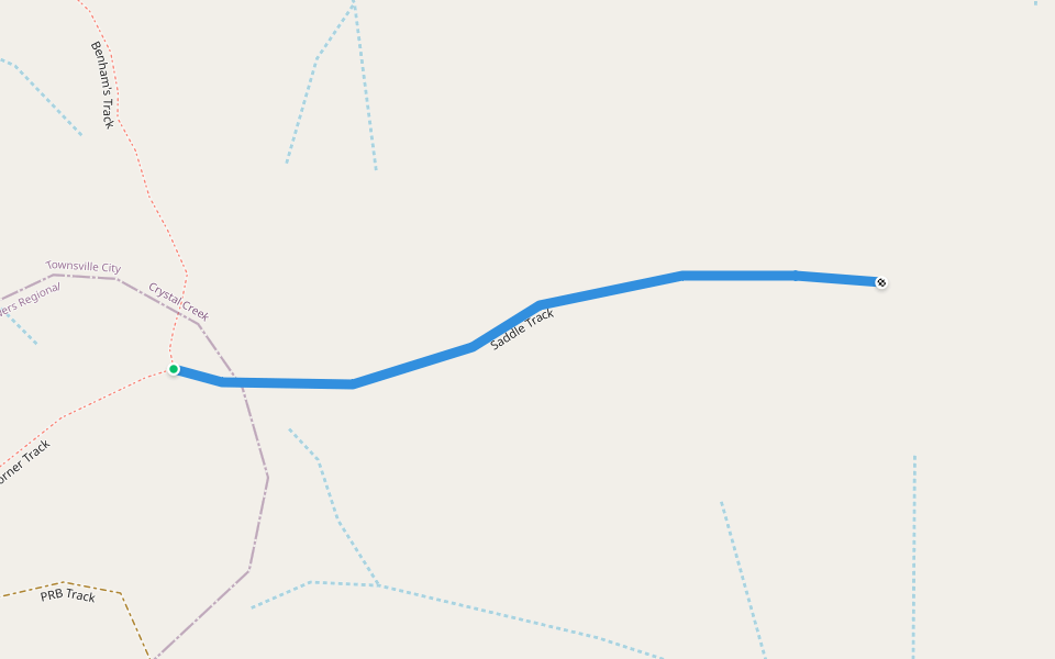 Saddle Track walking route map in Crystal Creek