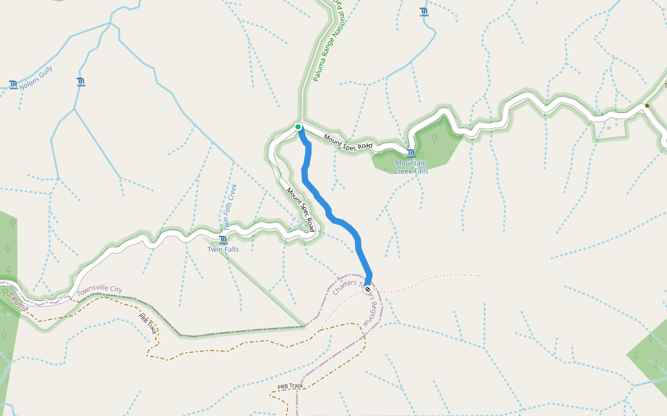 Benham's Track walking route map in Crystal Creek