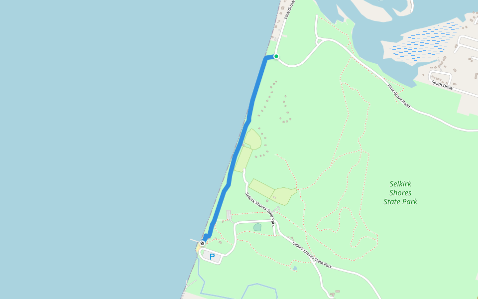 Lakeshore Trail walking route map in Pulaski