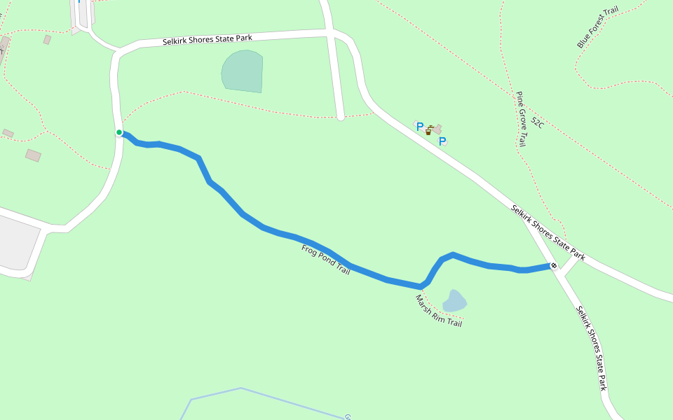 Frog Pond Trail walking route map in Pulaski