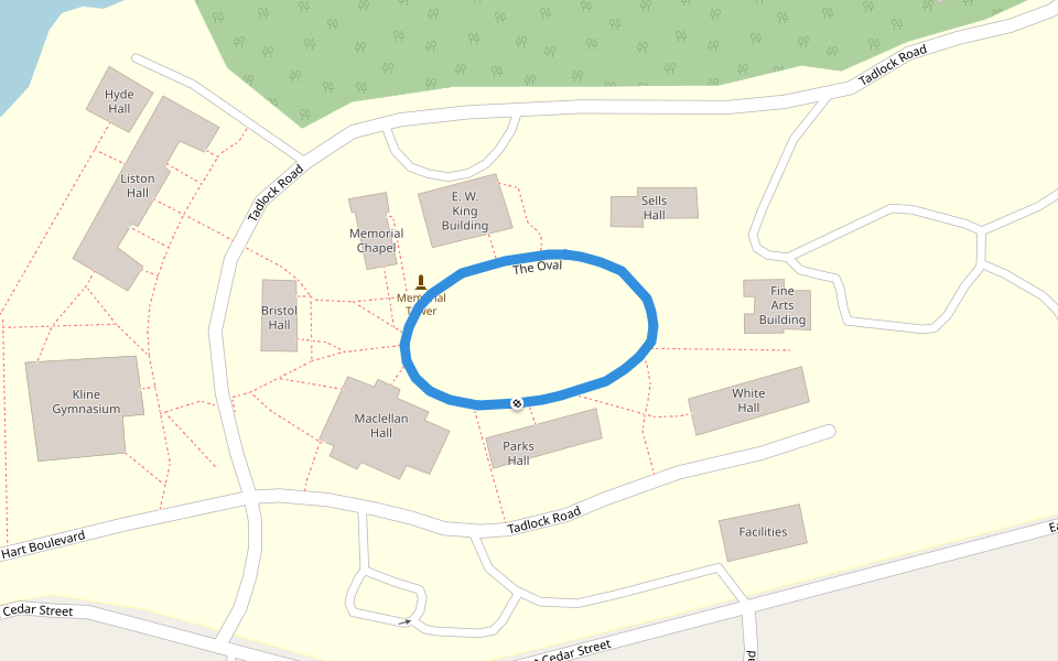 The Oval walking route map in Bristol