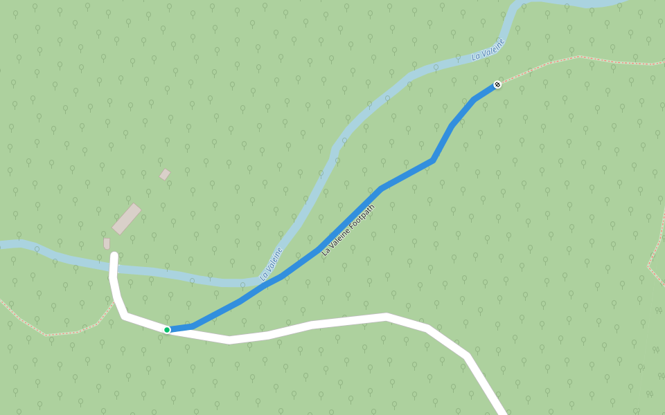 La Valeine footpath walking route map in Albussac