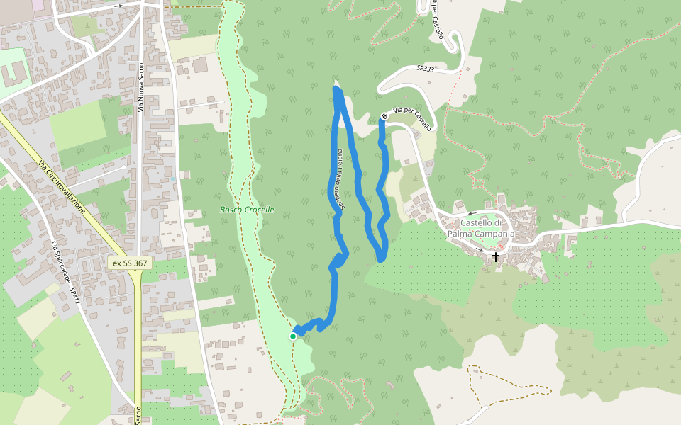 Sentiero della Poiana walking route map in Palma Campania