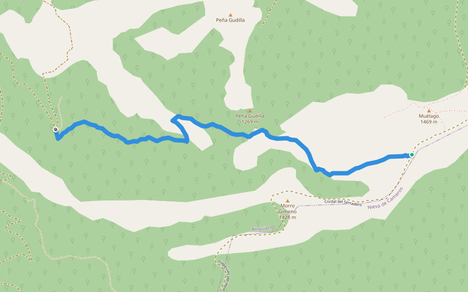 Ruta del Serradero walking route map in Anguiano