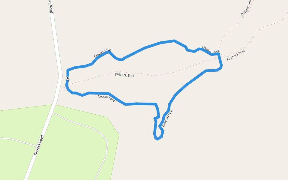 Crocus Loop walking route map in Elkwater
