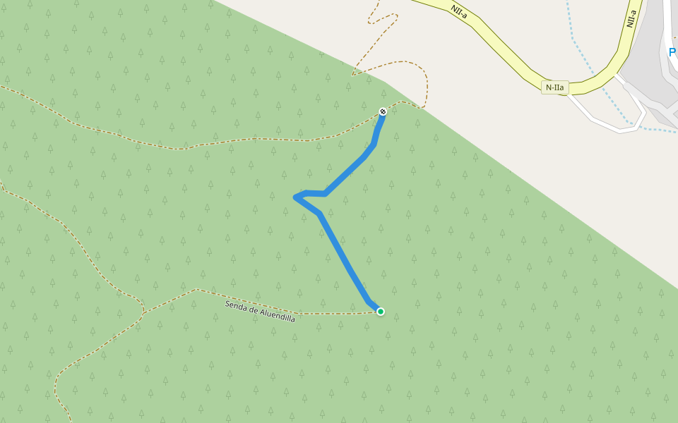 Senda de Aluendilla walking route map in El Frasno